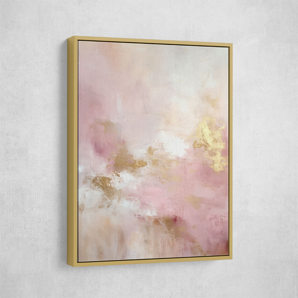 Pink and store gold wall art